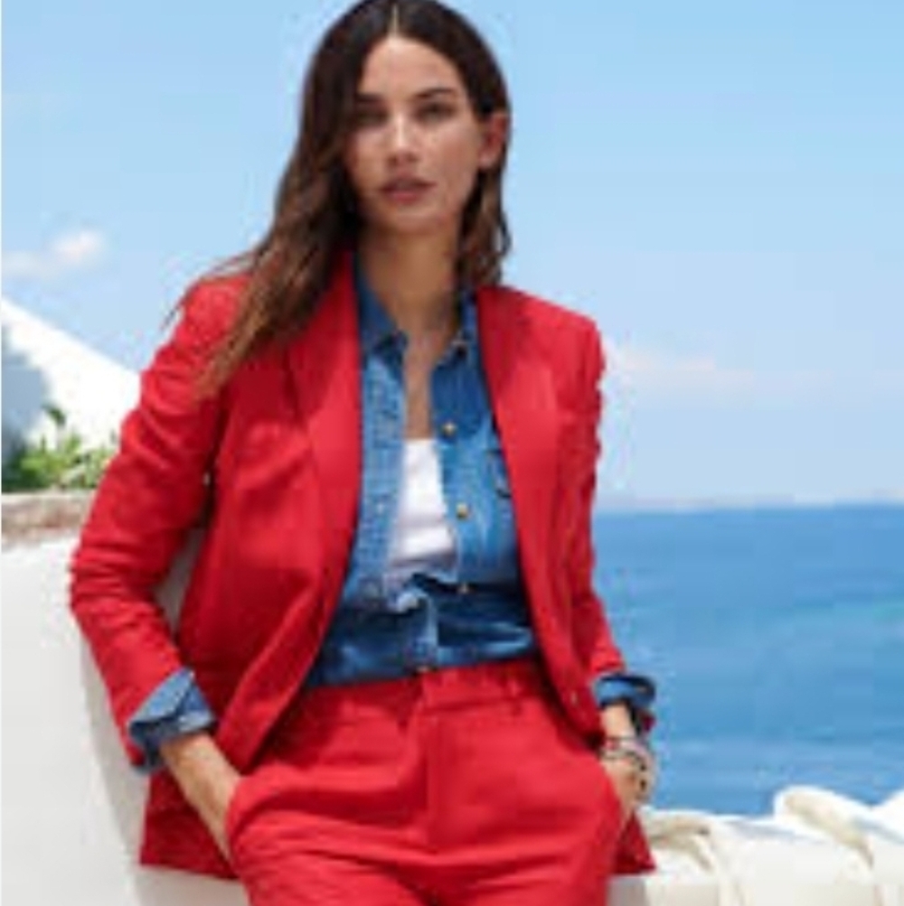 Brandon Thomas Suede Red Blazer